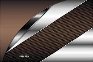Modern brown and silver metallic background vector