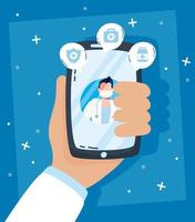 Online health technology via smartphone vector