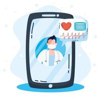 Online health technology via smartphone vector