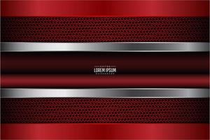 Modern red and silver metallic background vector