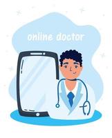 tecnología de salud en línea a través de un teléfono inteligente vector