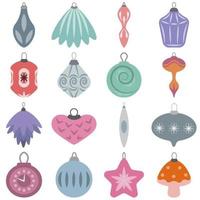 Set of christmas tree decorations vector