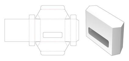 Hexagonal tin box die cut template vector
