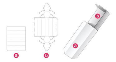 plantilla troquelada de caja hexagonal deslizante vector