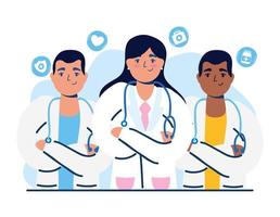 Medical staff with doctors vector