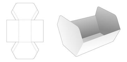 Bandeja de forma hexagonal desigual con plantilla troquelada de tapa vector