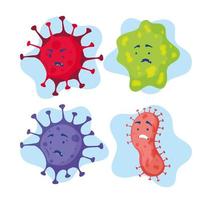 Scared viruses character set vector