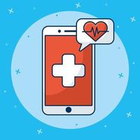 Online healthcare technology via smartphone vector