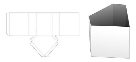 plantilla troquelada caja de papelería en forma de diamante vector