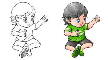 Child cartoon coloring page for kids vector