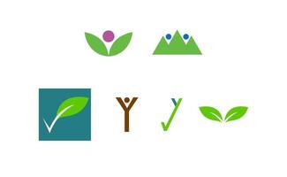 conjunto de seis logotipos de ecología vector