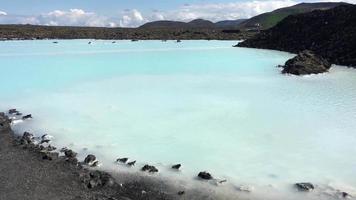 Geothermisches Wasser der blauen Lagune in Island 4k video