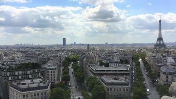 vista aérea de paris, frança e torre eiffel 4k video