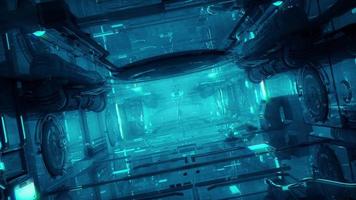 Futuristic space ship machine room 4K background