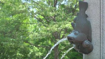 fontaine à eau sur le côté du bâtiment 4k video