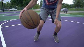 POV Angle of Person Dribbling Basketball video