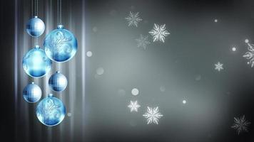 Light Blue & Gray Ornaments 4K Christmas Motion Background Loop video