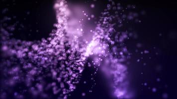 luces bokeh púrpura de diferentes tamaños que se desvanecen y flotan sobre un fondo oscuro