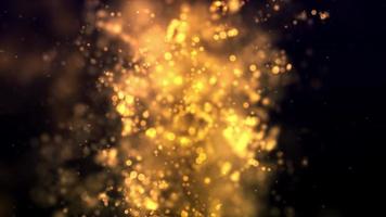 particelle morbide dorate che fluttuano come una nuvola al centro della scena video