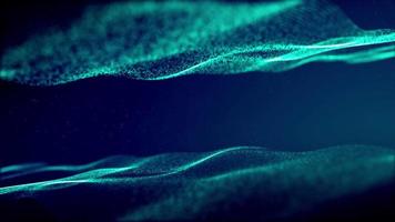 malhas brilhantes formadas com pontos ondulando em fundo azul escuro video