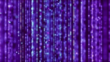linee viola e particelle che vanno su e giù su sfondo scuro 4K video