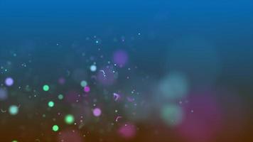 Schleife von Cyan und lila Lichtern, die auf 4k dunkelblauem Hintergrund schweben video