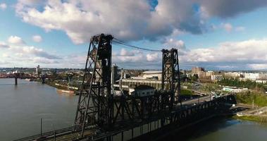 Oregon Bridge River 4K Aerial Drone Shot﻿ video