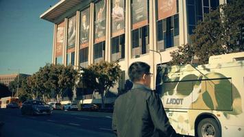 Shot of outside of The Music Center of Los Angeles in 4K video