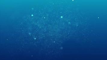 paillettes bleues flottantes en 4k video