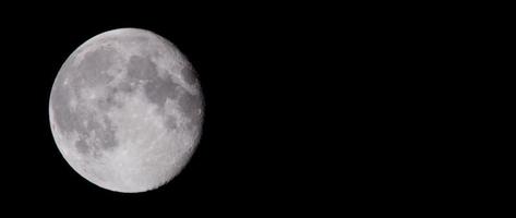 Nigtht shot of full moon moving slowly in left side of the scene in 4K video