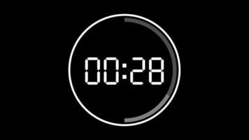 30 seconds digital clock display of seven segments