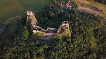 Drone footage - orbiting old castle in 4K video