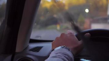 Man Driving Seen From Behind video