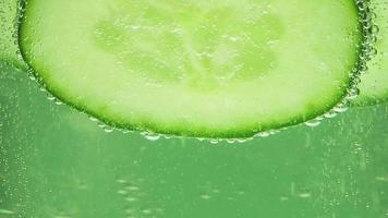 Extreme Close Up Of Cucumber And Soda video