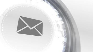 endereço de e-mail carta carta ícone animação branco elementos digitais tecnologia fundo video