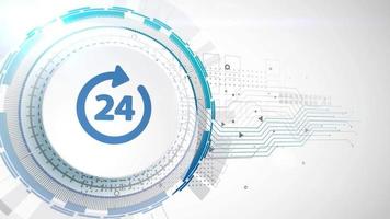 Business Button 24 Stunden Service Online-Netzwerk Web-Symbol video