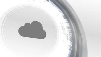 cloud data store icon animation white digital elements technology background video