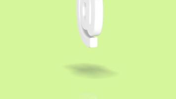 simbolo di posta elettronica in colore bianco minimalista che salta verso la telecamera isolata su un semplice sfondo verde pastello minimale video