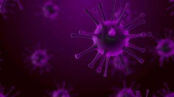 viruscellen, virussen, viruscellen onder de microscoop, zwevend in vloeistof met paarse achtergrond video