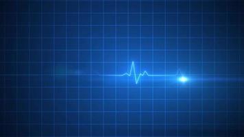 Animated blue EKG Display heart pulse medicine video