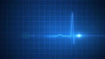 ekg azul animado pantalla medicina pulso cardíaco video