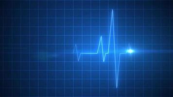Animated blue EKG Display heart pulse medicine video