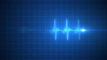 Animated blue EKG Display heart pulse medicine video