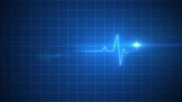 geanimeerde blauwe ekg-display hartpulsgeneeskunde