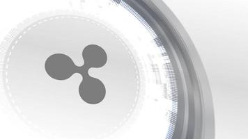 ripple cryptocurrencyicon animation white digital elements technology background video