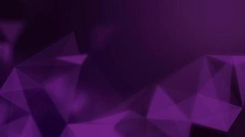 Abstract connected triangles on bright purple background. Technology concept video