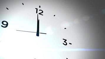 Uhr Countdown tickt Mitternacht 20 Sekunden mit weißem Hintergrund video
