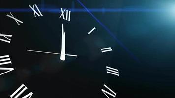 Clock Countdown Ticking Midnight 20 seconds with black background