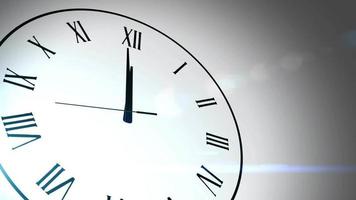 Uhr Countdown tickt Mitternacht 20 Sekunden mit weißem Hintergrund video