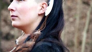 Nahaufnahme Gesicht schöne Wikingerfrau video